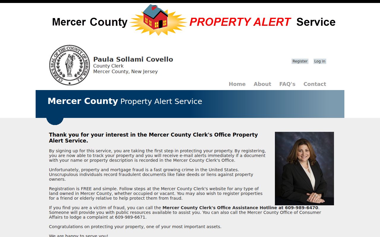 Ewing Township residents directory Mercer County Property Alert service