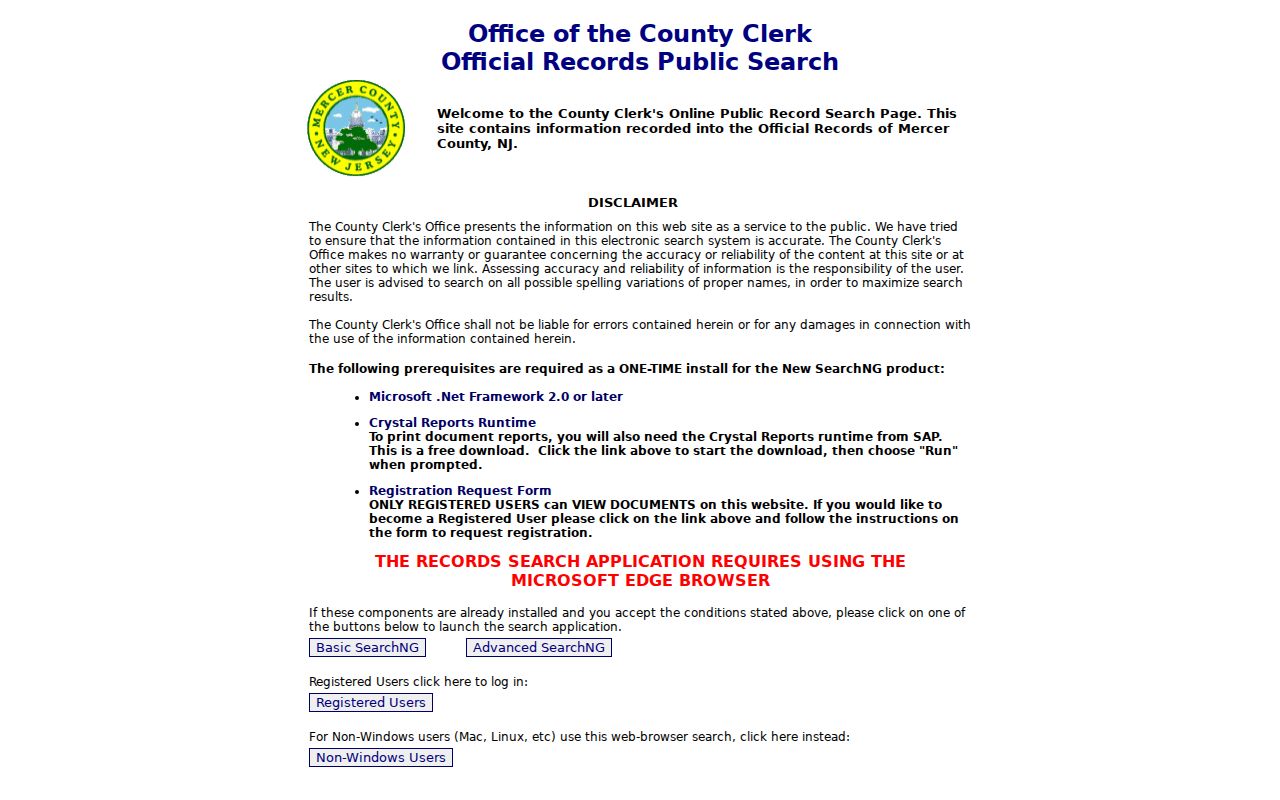 Ewing Township previous residents Mercer grantor-grantee records search
